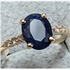 Image 1 : 10K(1.89G) SAPPHIRE (1.4CT) DIAMOND (0.06CT) RING