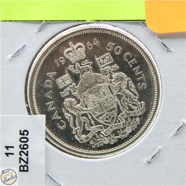 SILVER(11.8G) 1964 CANADA 50 CENT COIN