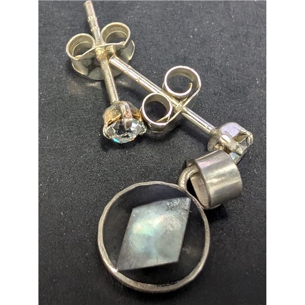 SILVER EARRING AND PENDANT SET