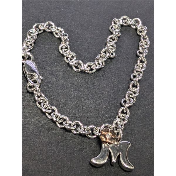 SILVER(3.1G) GENUINE DIAMOND 0.015CT KID BRACELET