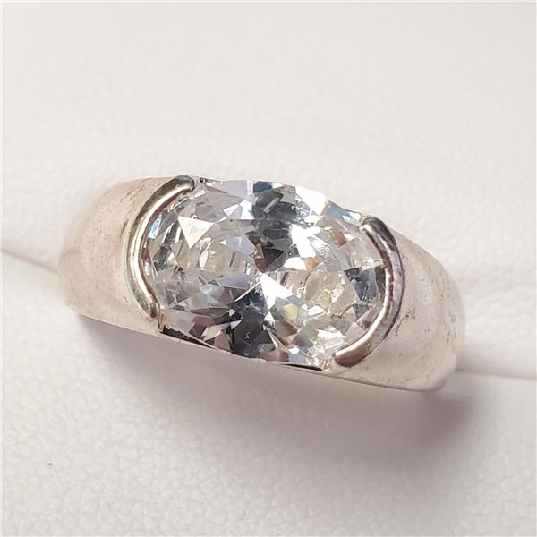 SILVER CZ RING WEIGHT 6G SIZE 8
