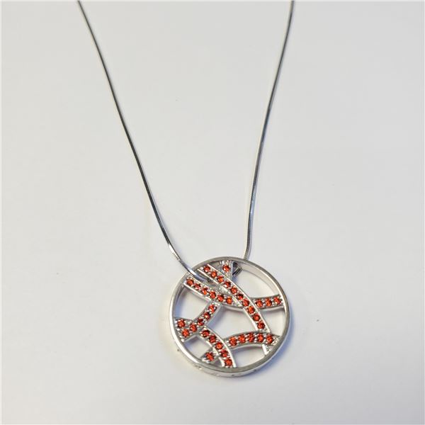 SILVER CZ AND DIAMOND 16" NECKLACE