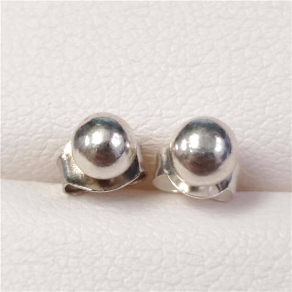 SILVER BALL EARRINGS