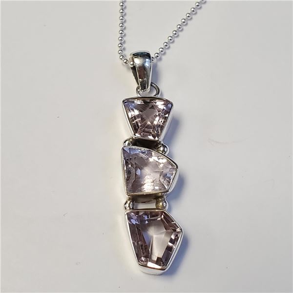 SILVER AMETHYST 16" NECKLACE