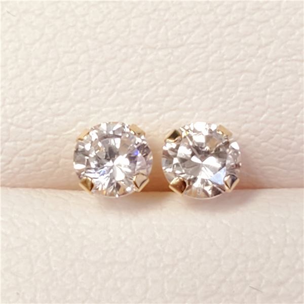14K YELLOW GOLD CUBIC ZIRCONIA EARRINGS