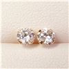 Image 1 : 14K YELLOW GOLD CUBIC ZIRCONIA EARRINGS