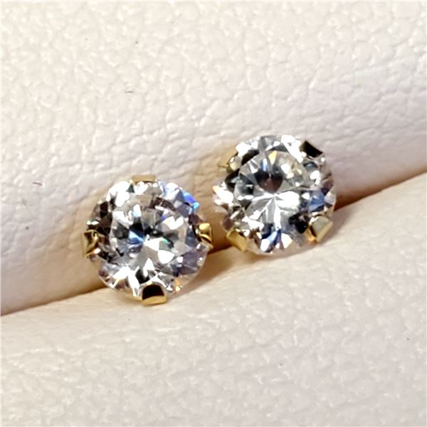 14K YELLOW GOLD CUBIC ZIRCONIA EARRINGS