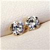 Image 1 : 14K YELLOW GOLD CUBIC ZIRCONIA EARRINGS