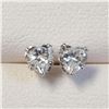 Image 1 : 14K WHITE GOLD CZ EARRINGS