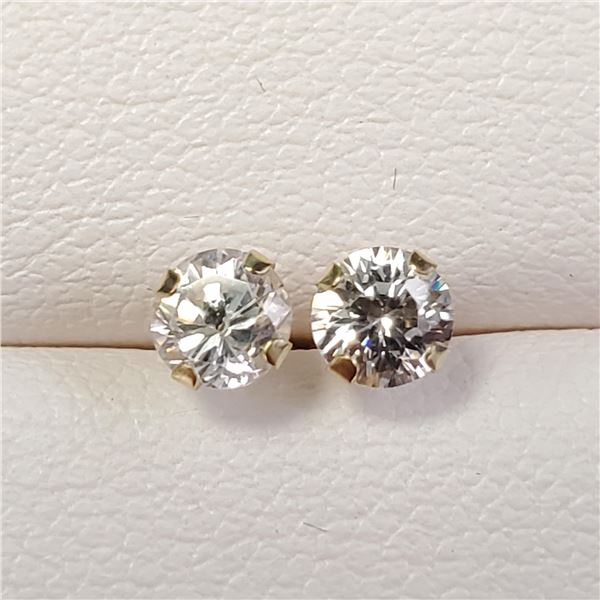 14K YELLOW GOLD CUBIC ZIRCONIA EARRINGS