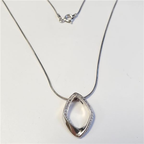 SILVER DIAMOND 16" NECKLACE