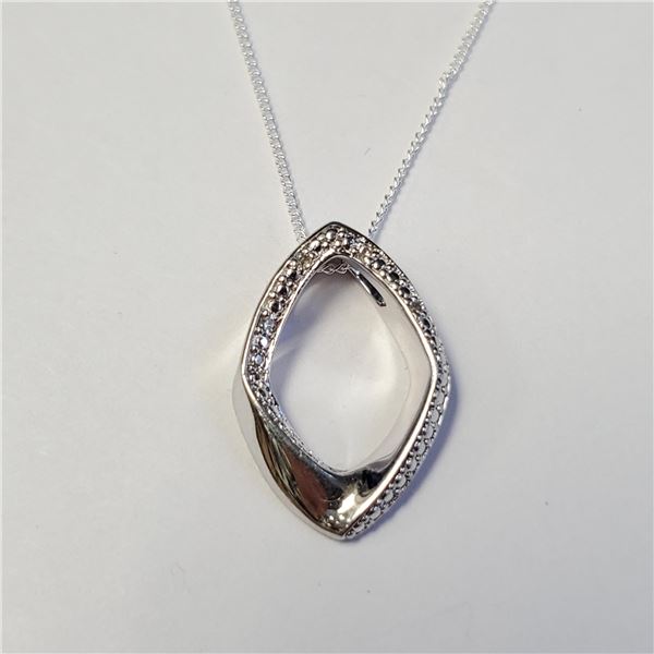SILVER DIAMOND 18" NECKLACE