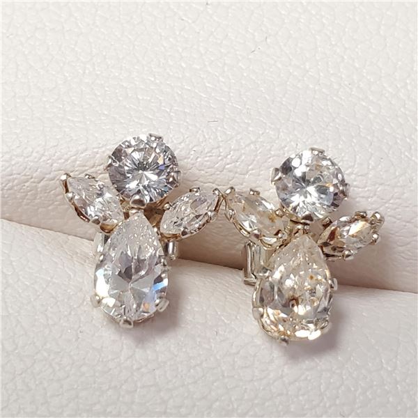 SILVER CUBIC ZIRCONIA EARRINGS