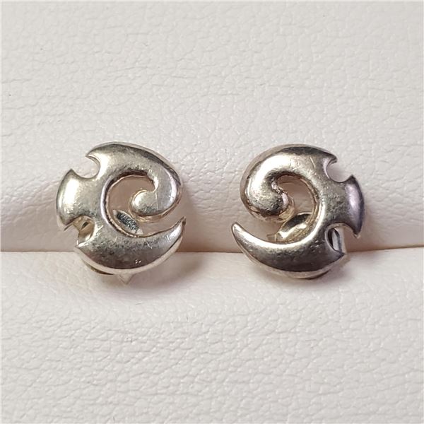 SILVER VINTAGE LETTER G EARRINGS