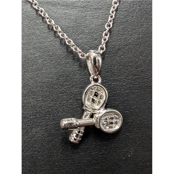 SILVER GENUINE DIAMOND (0.015CT) NECKLACE 16-18"