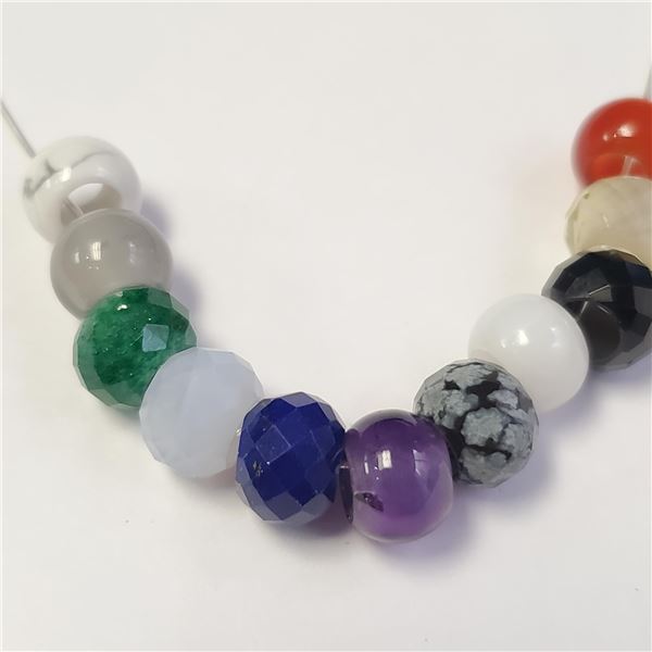 SILVER GENUINE GEMSTONE FREE FLOATING BEADS