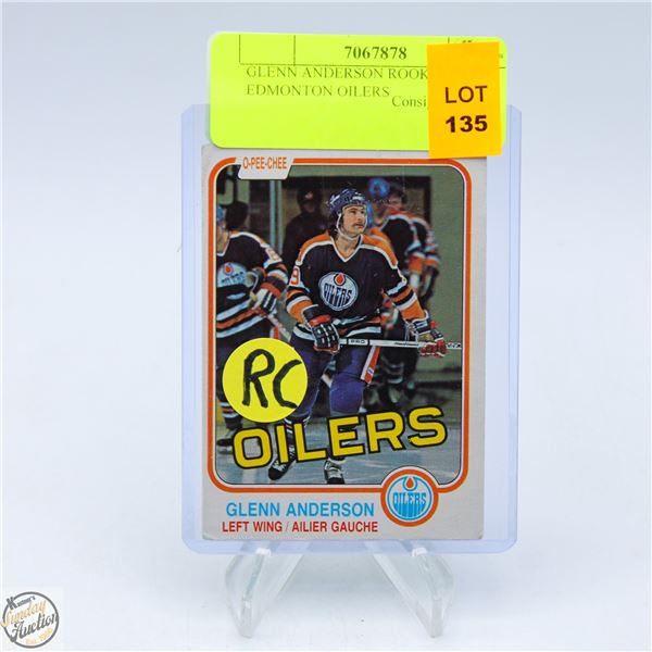 GLENN ANDERSON ROOKIE CARD EDMONTON OILERS