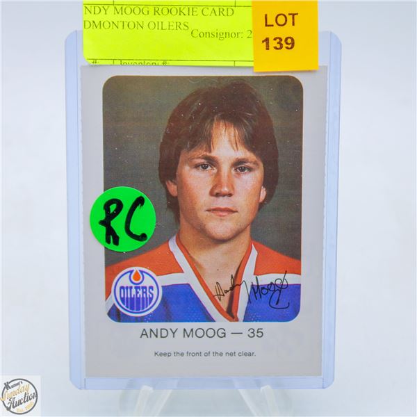ANDY MOOG ROOKIE CARD EDMONTON OILERS