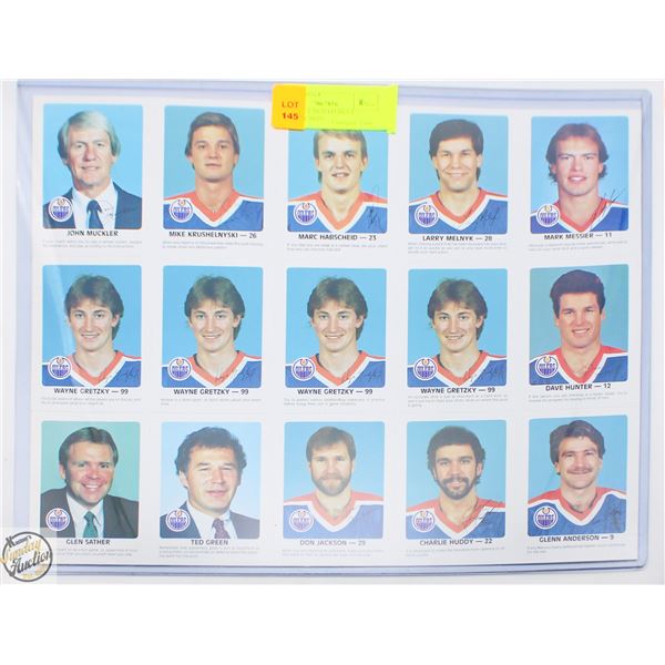 86-87 UNCUT SIGNATURES 4 GRETZKY CARDS