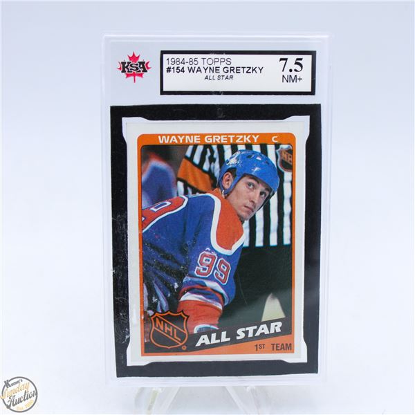 OILERS' WAYNE GRETZKY 1985 GRADED 7.5 CARD