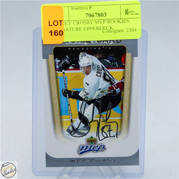 SIDNEY CROSBY MVP ROOKIES SIGNATURE UPPERDECK