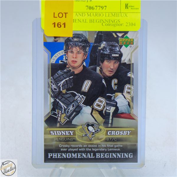 CROSBY AND MARIO LEMIEUX PHENOMENAL BEGINNINGS