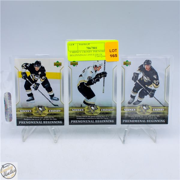 3 SIDNEY CROSBY PHENOMENAL BEGINNINGS UPPER DECK