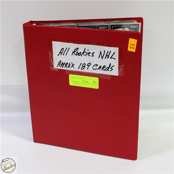 BINDER ALL ROOKIES NHL HOCKEY APPROX 189 CARDS