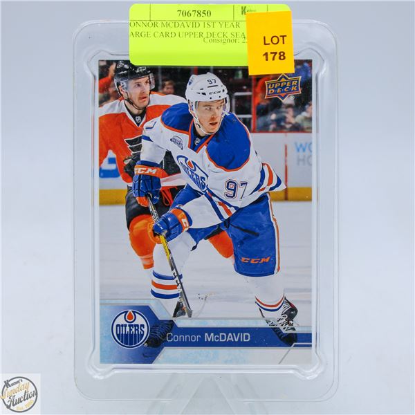 CONNOR MCDAVID 1ST YEAR LARGE CARD UPPER DECK SEAL