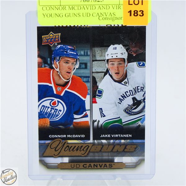 CONNOR MCDAVID AND VIRTANEN YOUNG GUNS UD CANVAS
