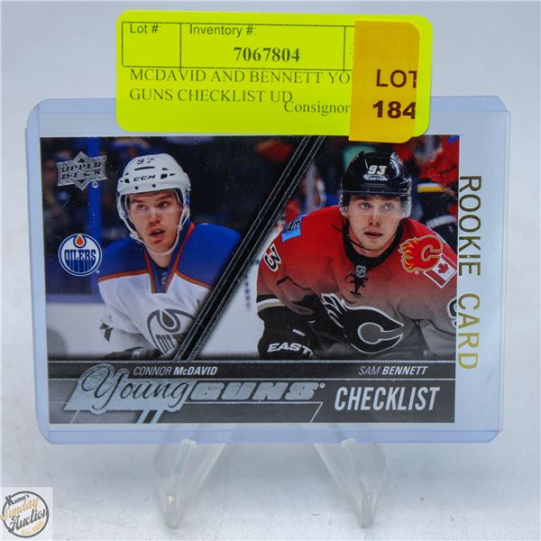 MCDAVID AND BENNETT YOUNG GUNS CHECKLIST UD