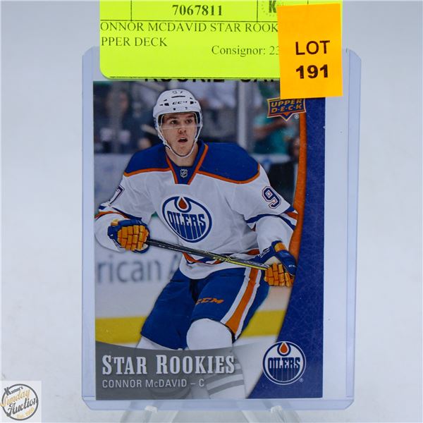 CONNOR MCDAVID STAR ROOKIES UPPER DECK