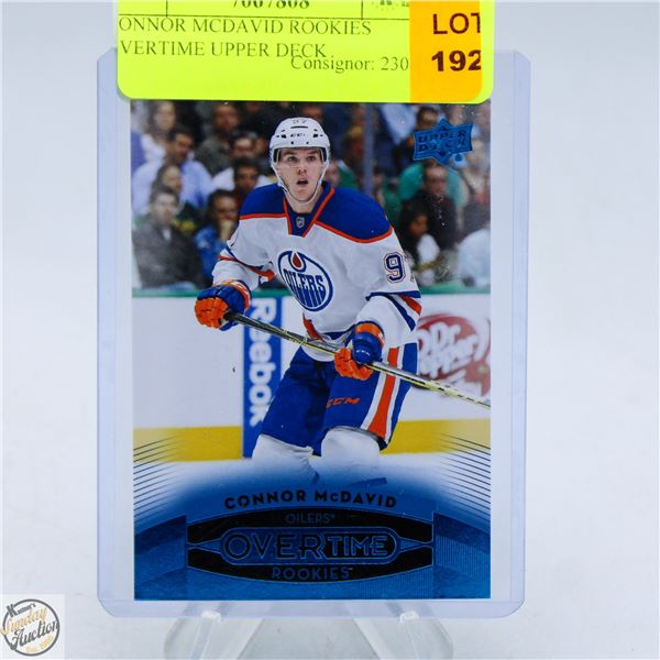 CONNOR MCDAVID ROOKIES OVERTIME UPPER DECK