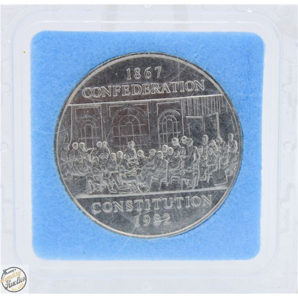 1982 $1 COIN 1867 CONFEDERATION 1982 CONSTITUTION