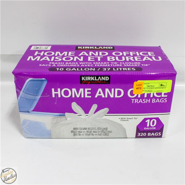 NEW W BOX 320 KIRKLAND HOME & OFFICE TRASH BAGS
