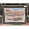Image 1 : ANTIQUE CAR PICTURE FRAMED GARAGE ART