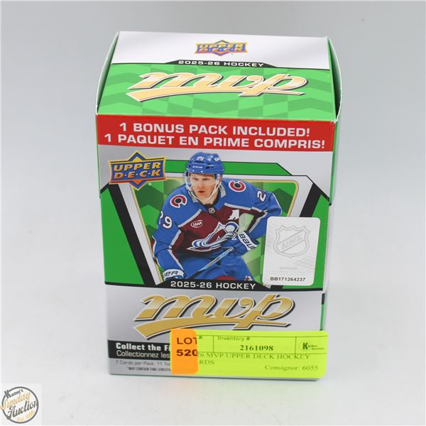 2026 MVP UPPER DECK HOCKEY CARDS