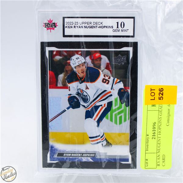 RYAN NUGENT HOPKINS GRADED 10 CARD