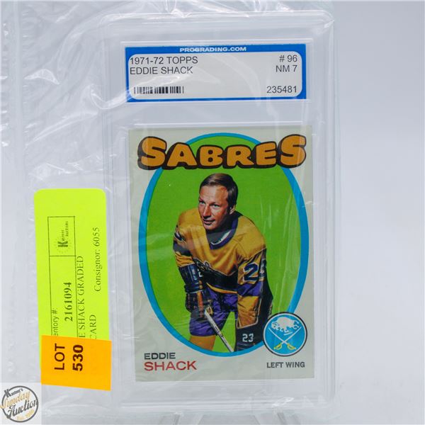 1971 EDDIE SHACK GRADED HOCKEY CARD