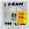 Image 1 : 1 GRAM SILVER BAR