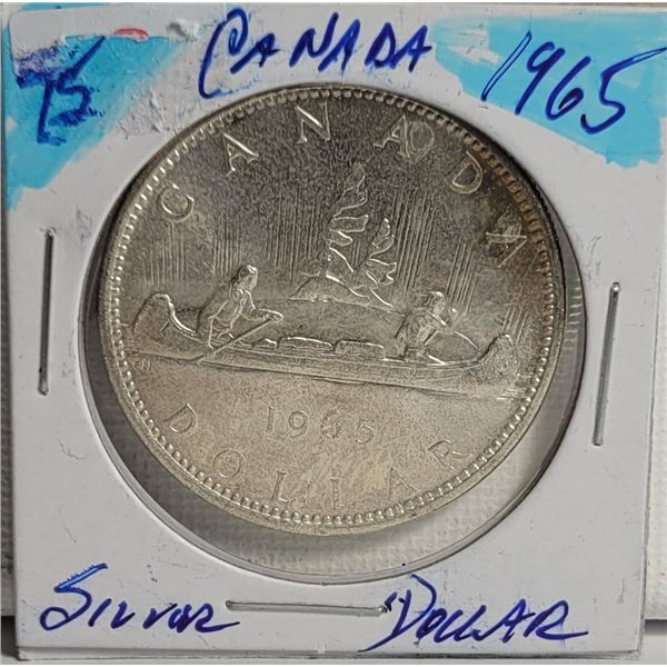 CANADIAN 1965 80% SILVER $1.00 COIN