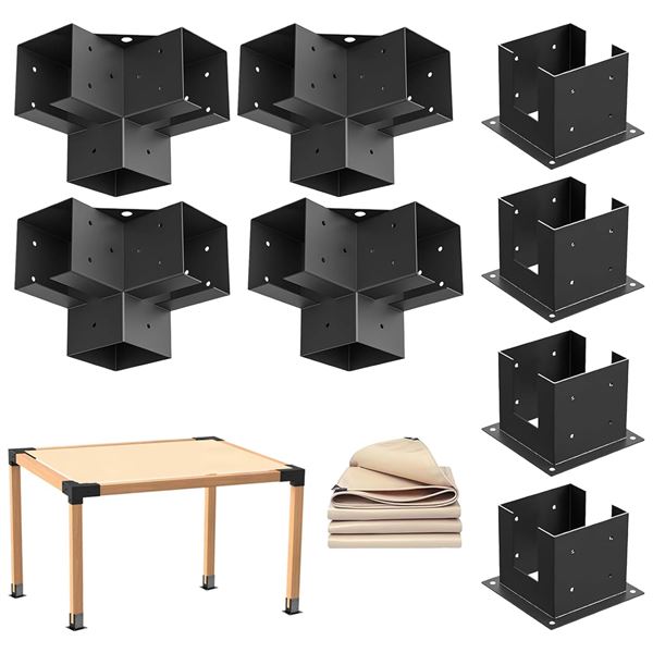 NEW W BOX 9PCS ORIGLE BRACKET KIT FOR 4X4 LUMBER