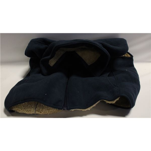 NEW BLUE SLEEVLESS ZIP SWEATER SMALL