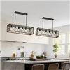 Image 1 : BRAND NEW KEESFU 6 LIGHT BLK CHANDELIER FARMHOUSE
