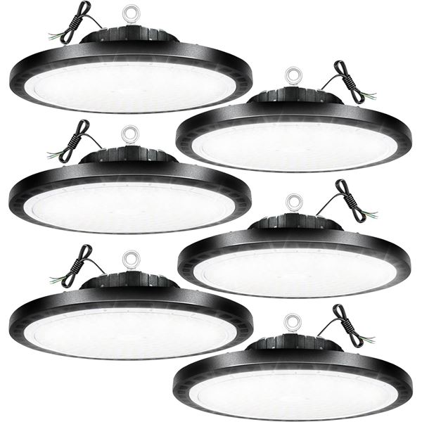 NEW 6PK 150W HIGH BAY LED SHOP LIGHTS 6500K
