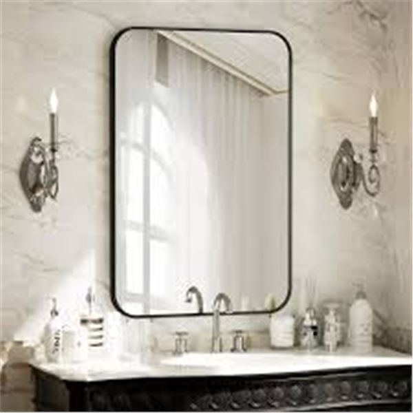 NEW BEAUTYPEAK BATHROOM MIRROR 24 X 36" BLACK