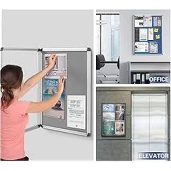 NEW SWANCROWN ENCLOSED BULLETIN PIN FABRIC BOARDS