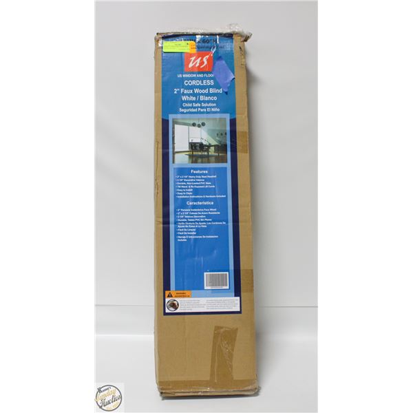 NEW 2" CORDLESS FAUXWOOD BLIND 24 X 60"