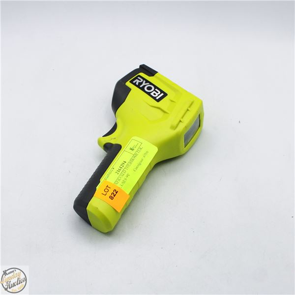 RYOBI INFRARED THERMOMETER, TESTED, USES 9V