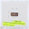 Image 2 : #3824- CANADIAN .999 FINE SILVER 1 GRAM TOKEN